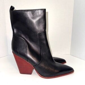 Veronica Beard Logan Leather Ankle Boots